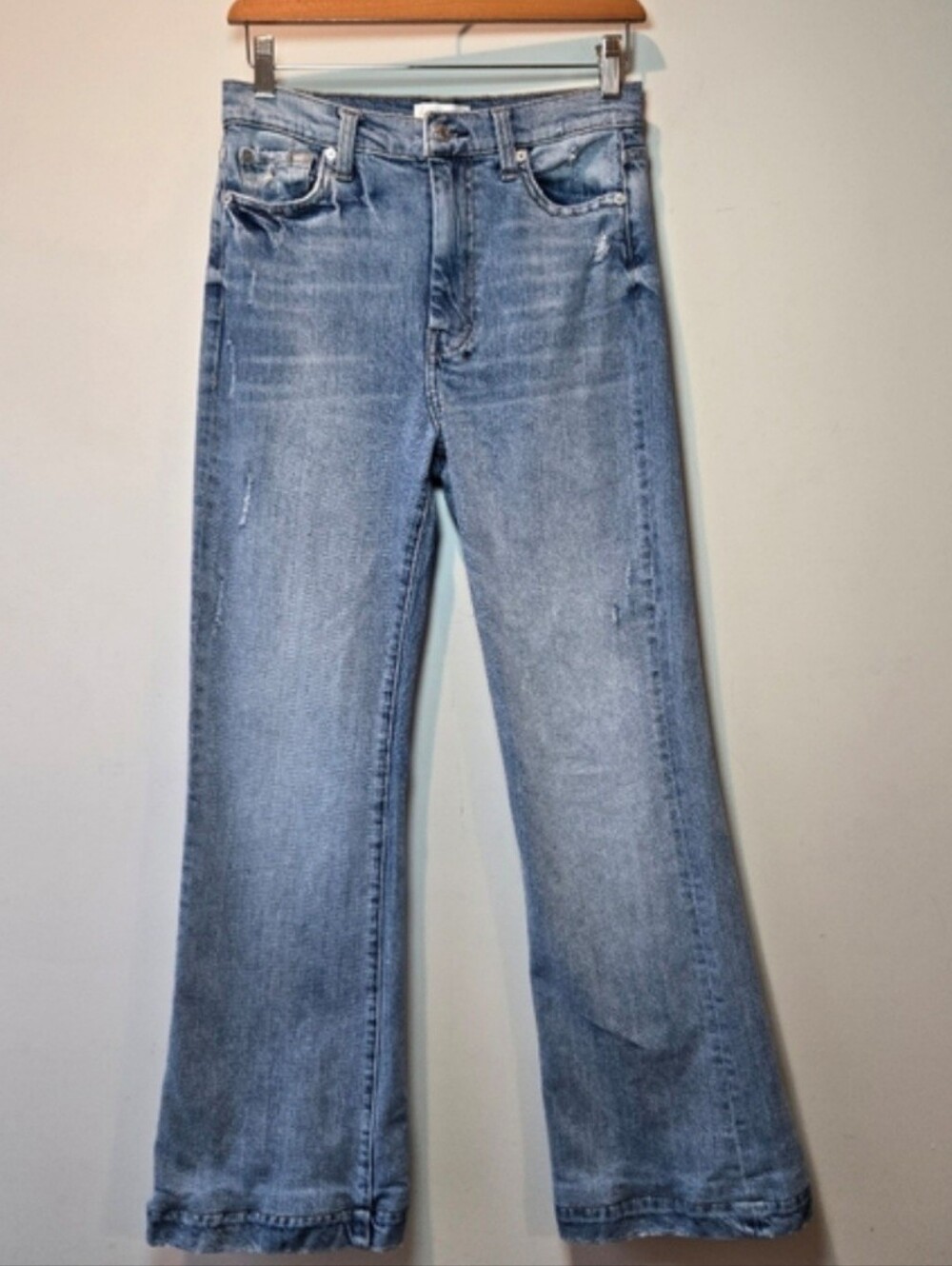 7 For All Mankind Jeans Ultra High Rise Dojo Women's 27 Light Wash Denim